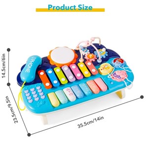 اسباب بازی پیانو 6 کاره موزیکال و چراغدار آموزشی Electric Musical Piano Toy_اسباب بازی نوزادی